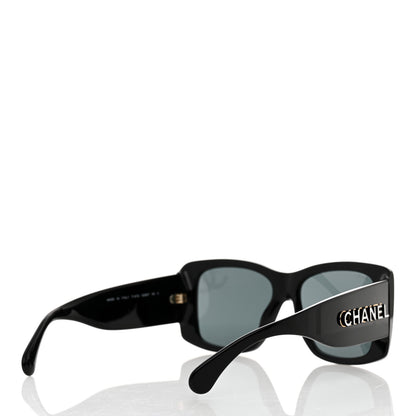 Chanel Acetate CC Logo Square Sunglasses 71472 Black 4 of 8