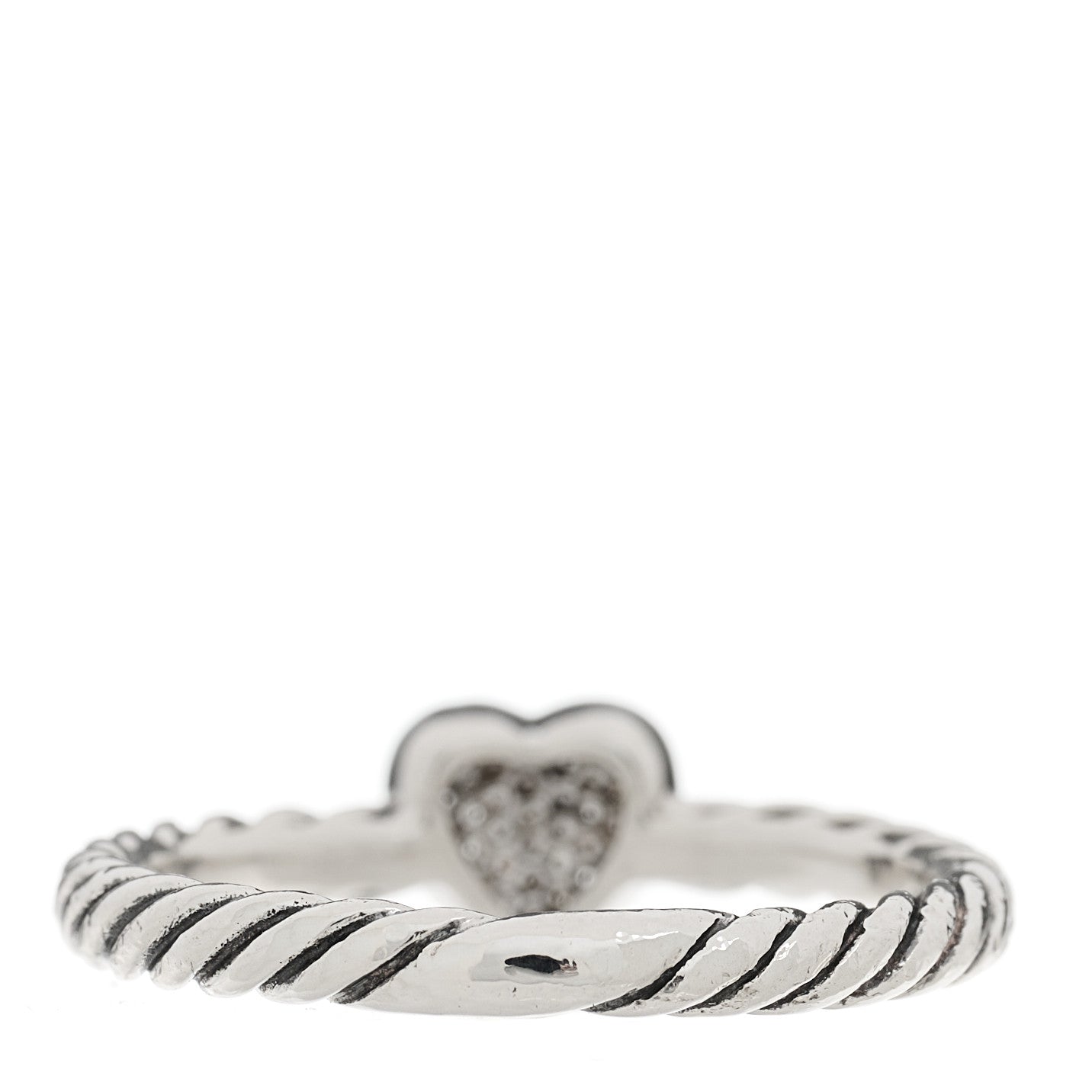 Sterling Silver Diamond Cable Classics Heart Ring 52 6