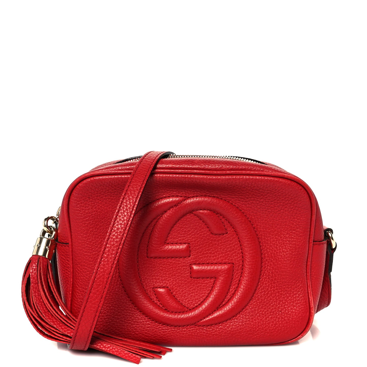 Pebbled Calfskin Small Soho Disco Bag Tabasco Red