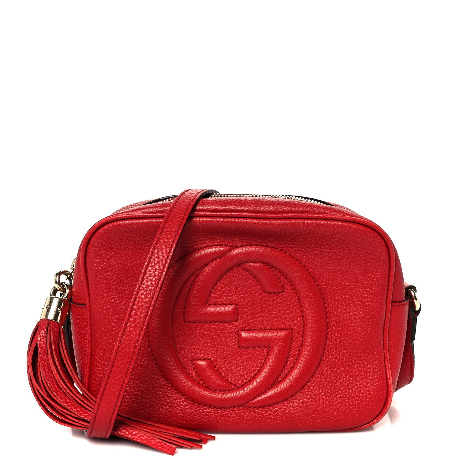 Gucci Pebbled Calfskin Small Soho Disco Bag Tabasco Red 1 of 12