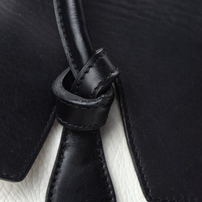 Celine Elephant Calfskin Bi-Color Small Tie Knot Tote White Black 12 of 22