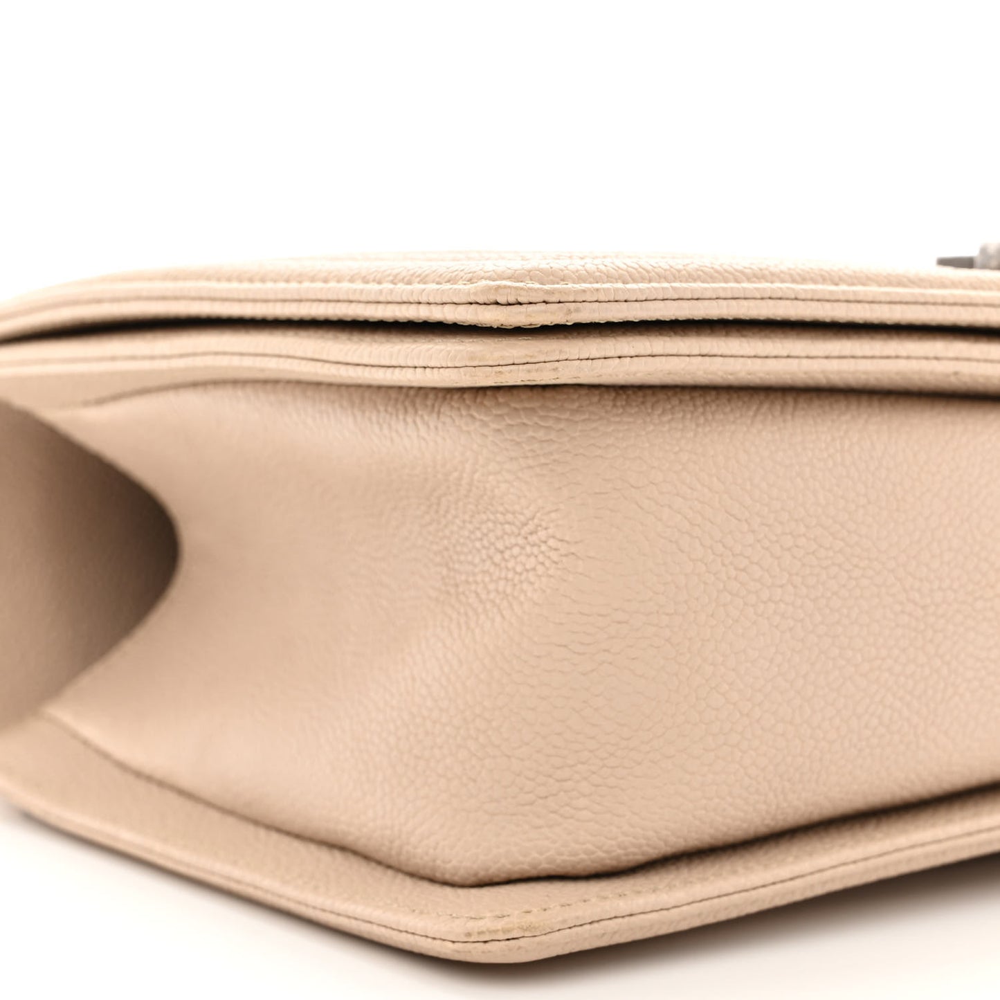 Caviar Quilted Medium Boy Flap Beige