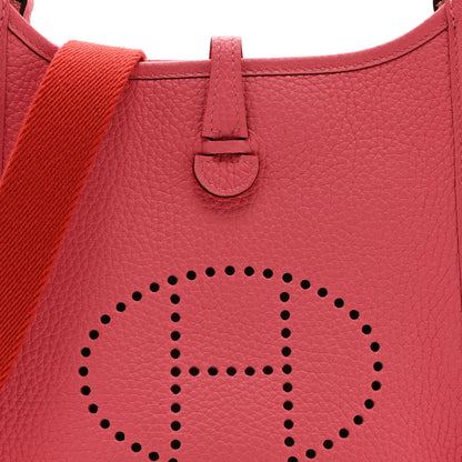 Hermes Taurillon Clemence Amazone Evelyne TPM Rose Azalee Rouge Pivoine 8 of 12