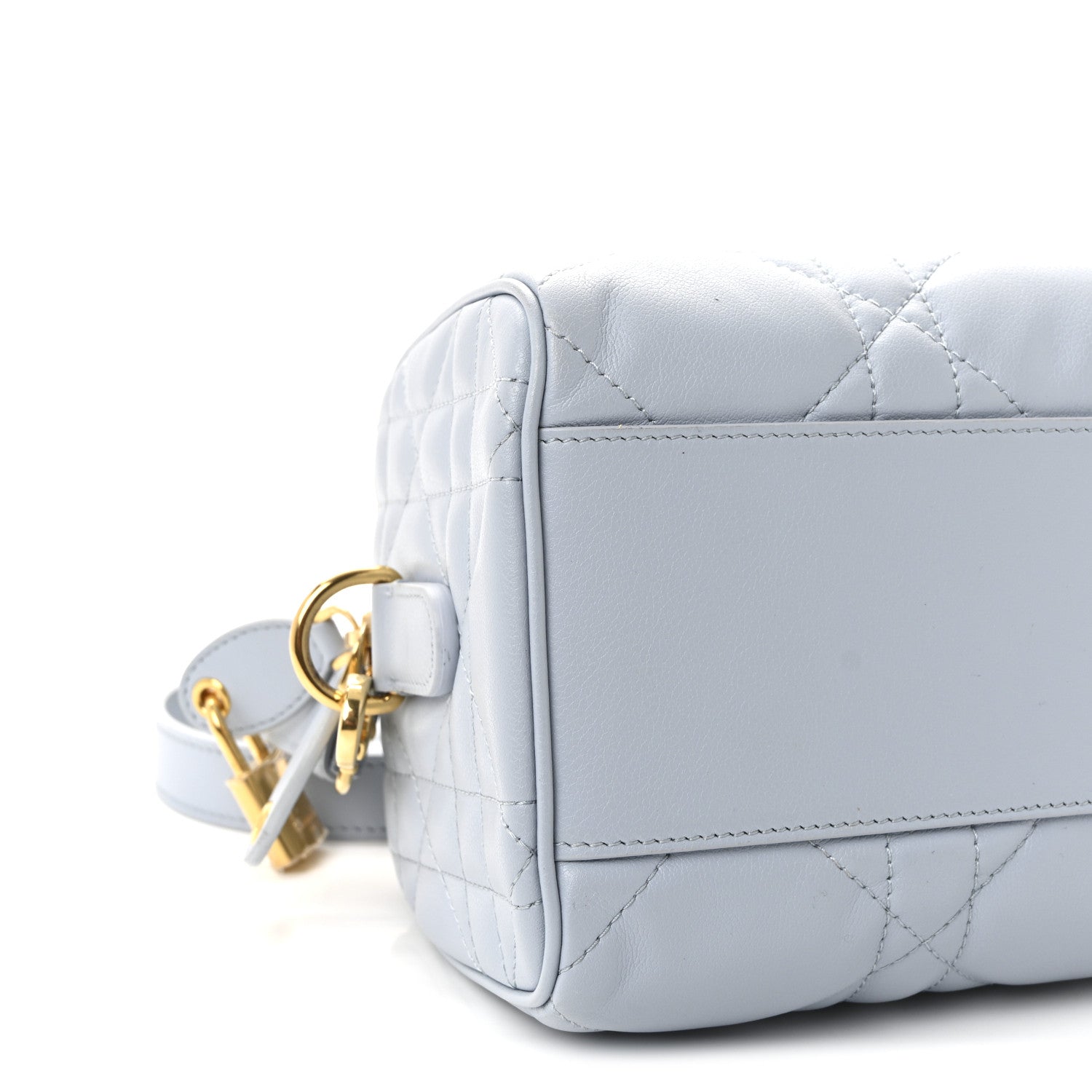 Christian Dior Calfskin Macrocannage Groove 20 Bag Pale Blue 9 of 10