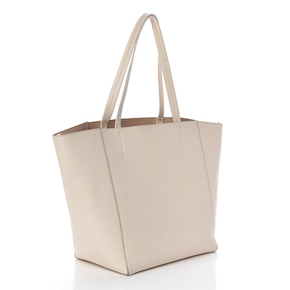 Celine Grained Calfskin Medium Horizontal Cabas Phantom White 3 of 13