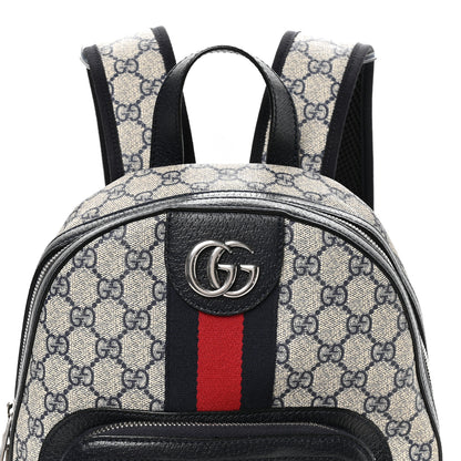 Gucci GG Supreme Monogram Textured Dollar Calfskin Web Small Ophidia Day Backpack Beige Blue Black 8 of 10