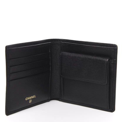 Chanel Grained Calfskin CC Button Bi-Fold Wallet Black 5 of 9