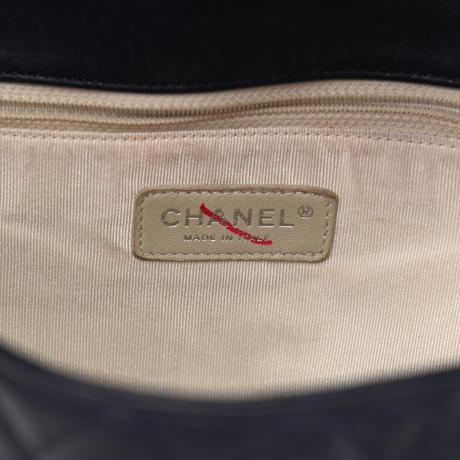 Chanel Washed Lambskin Quilted Chain Around Maxi Flap Dark Navy Blue 6 of 11