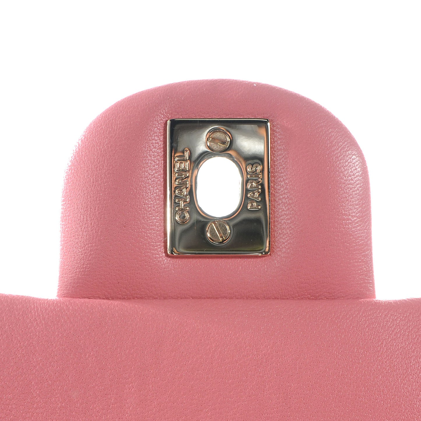 Lambskin Quilted Valentine Charms Mini Rectangular Flap Pink