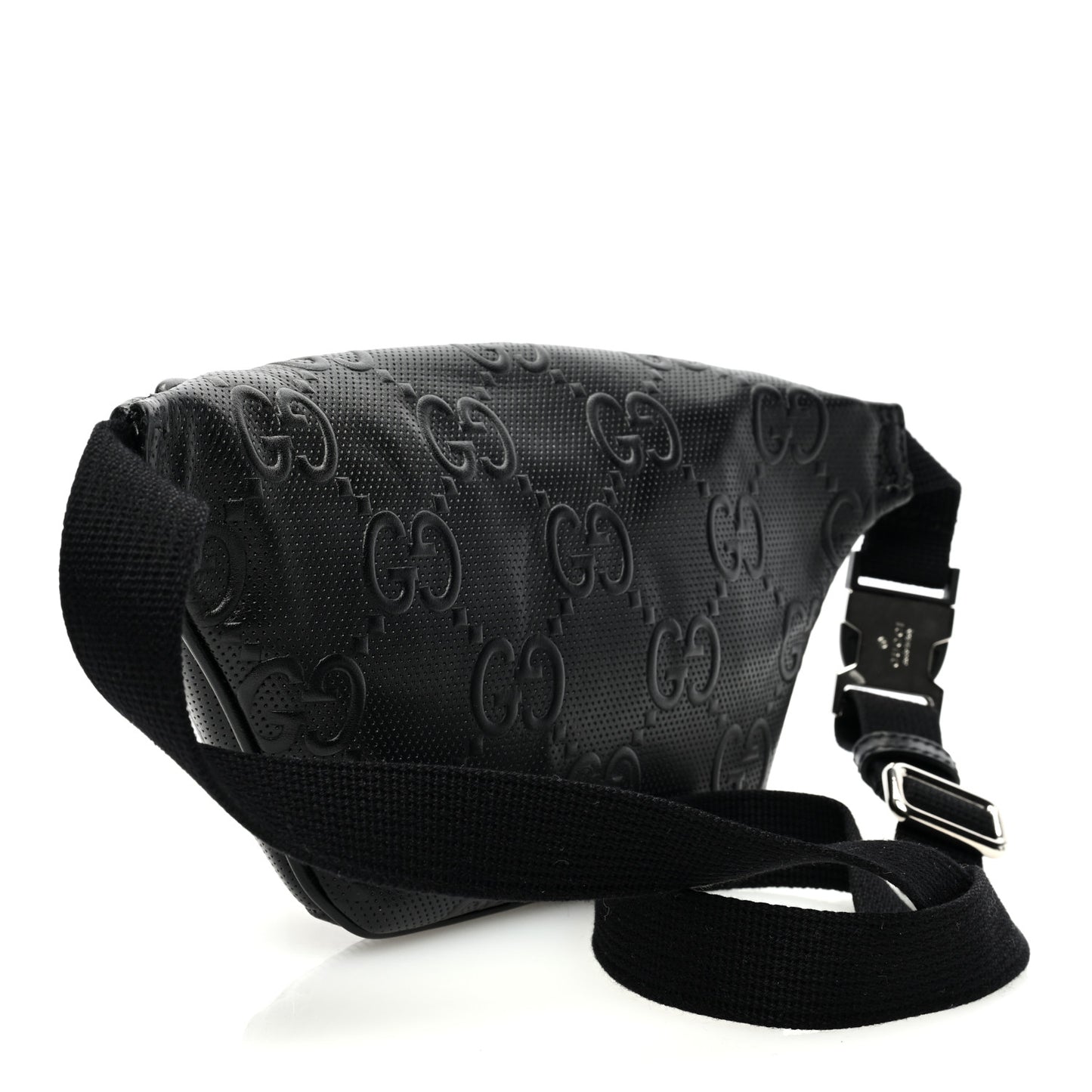 Calfskin GG Tennis Embossed Belt Bag Black