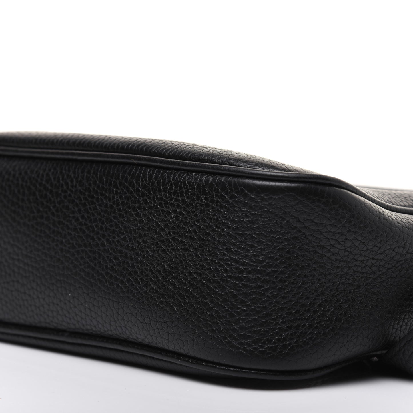 Pebbled Calfskin Small Soho Disco Bag Black
