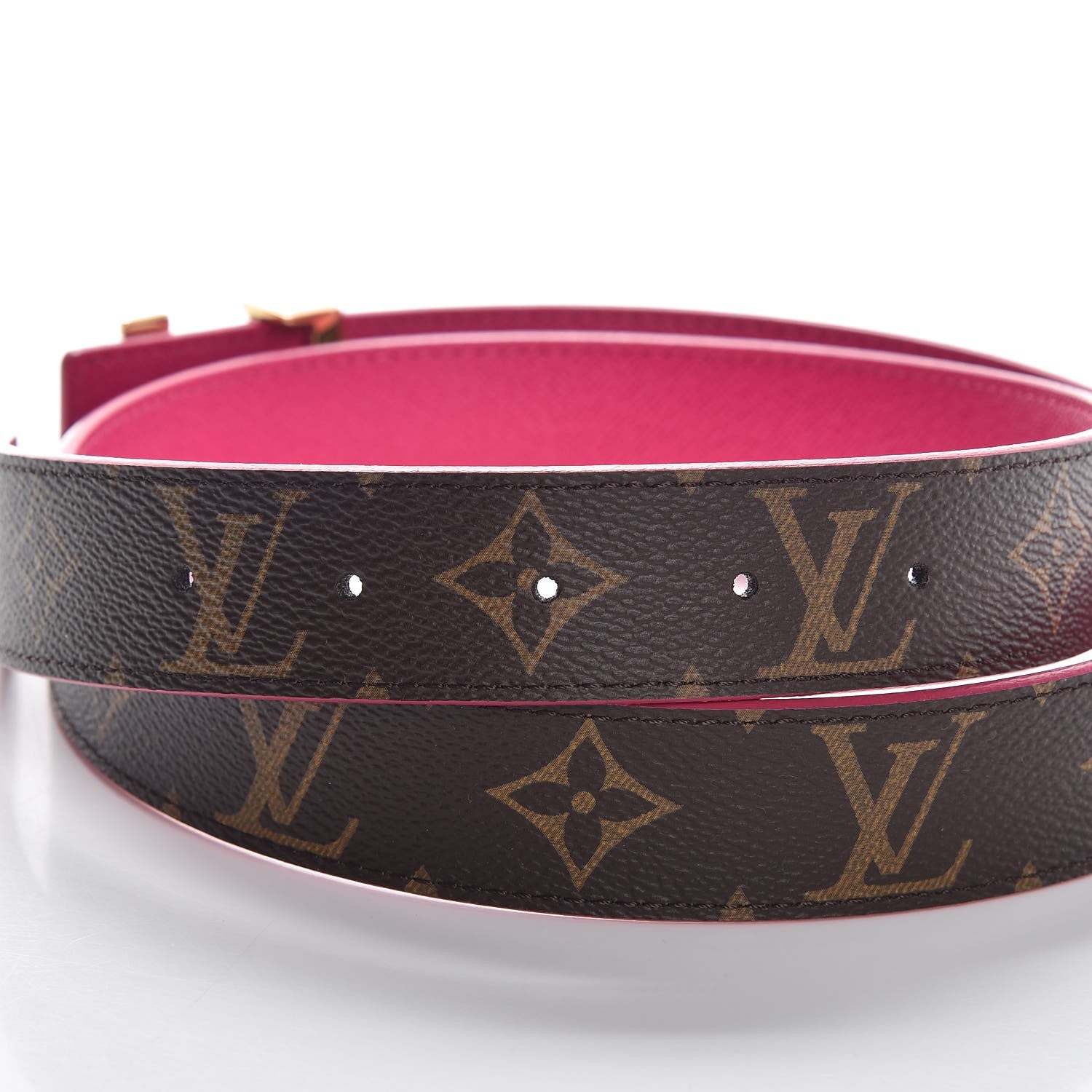 Louis Vuitton Monogram Calfskin 30mm LV Initiales Reversible Belt 85 34 Fuchsia 4 of 6