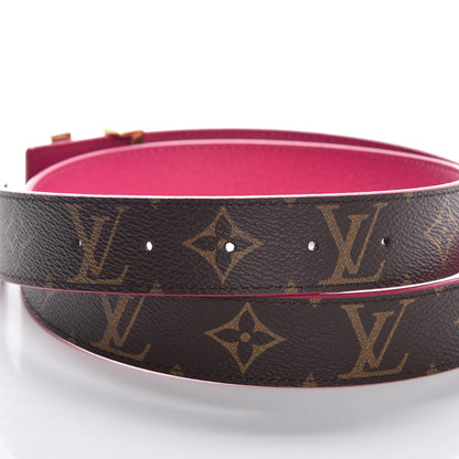 Louis Vuitton Monogram Calfskin 30mm LV Initiales Reversible Belt 85 34 Fuchsia 4 of 6