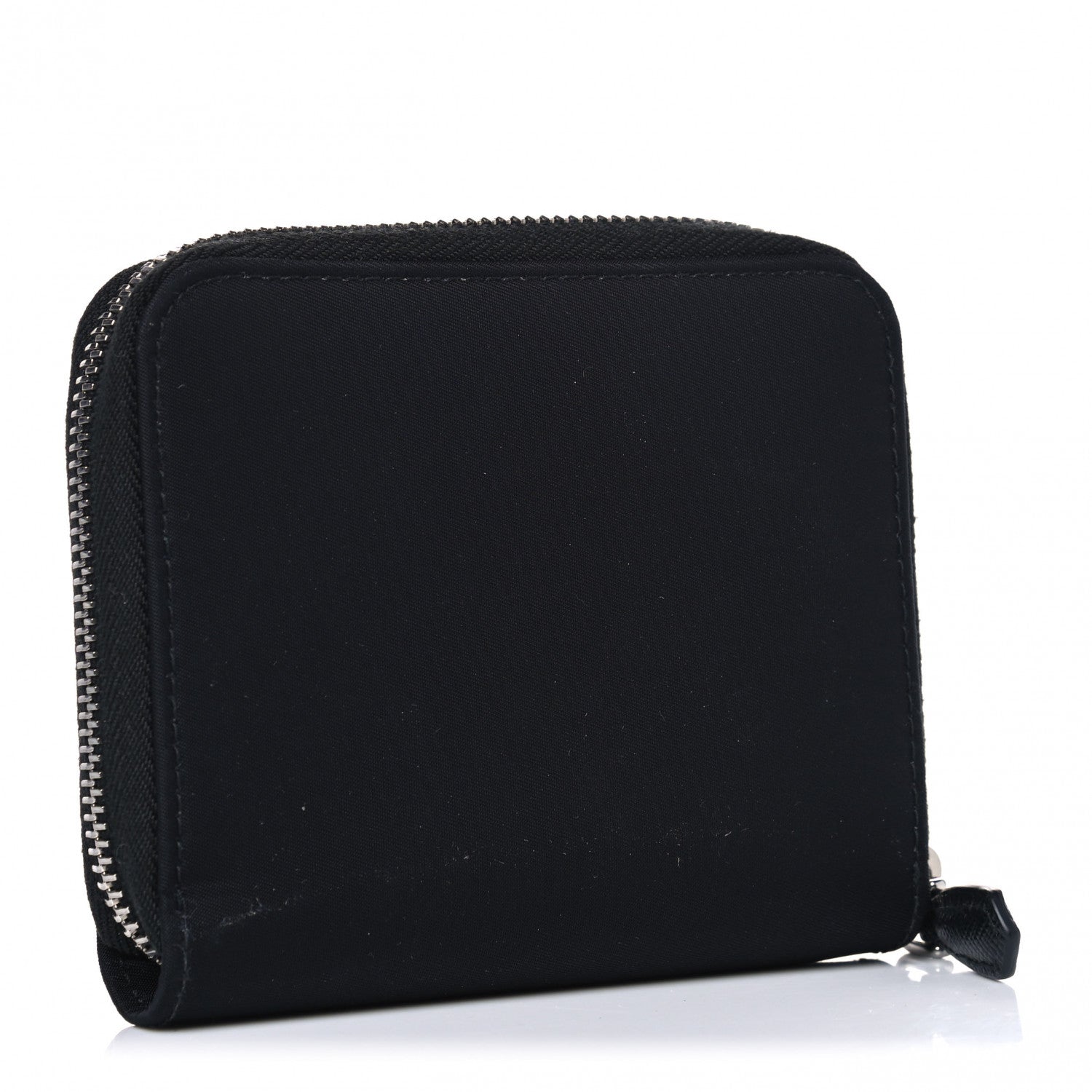 Prada Tessuto Nylon Compact Zip Around Wallet Black 2 of 4