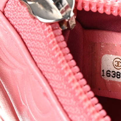 Chanel Lambskin Camellia Embossed Key Holder Case Pink 7 of 8