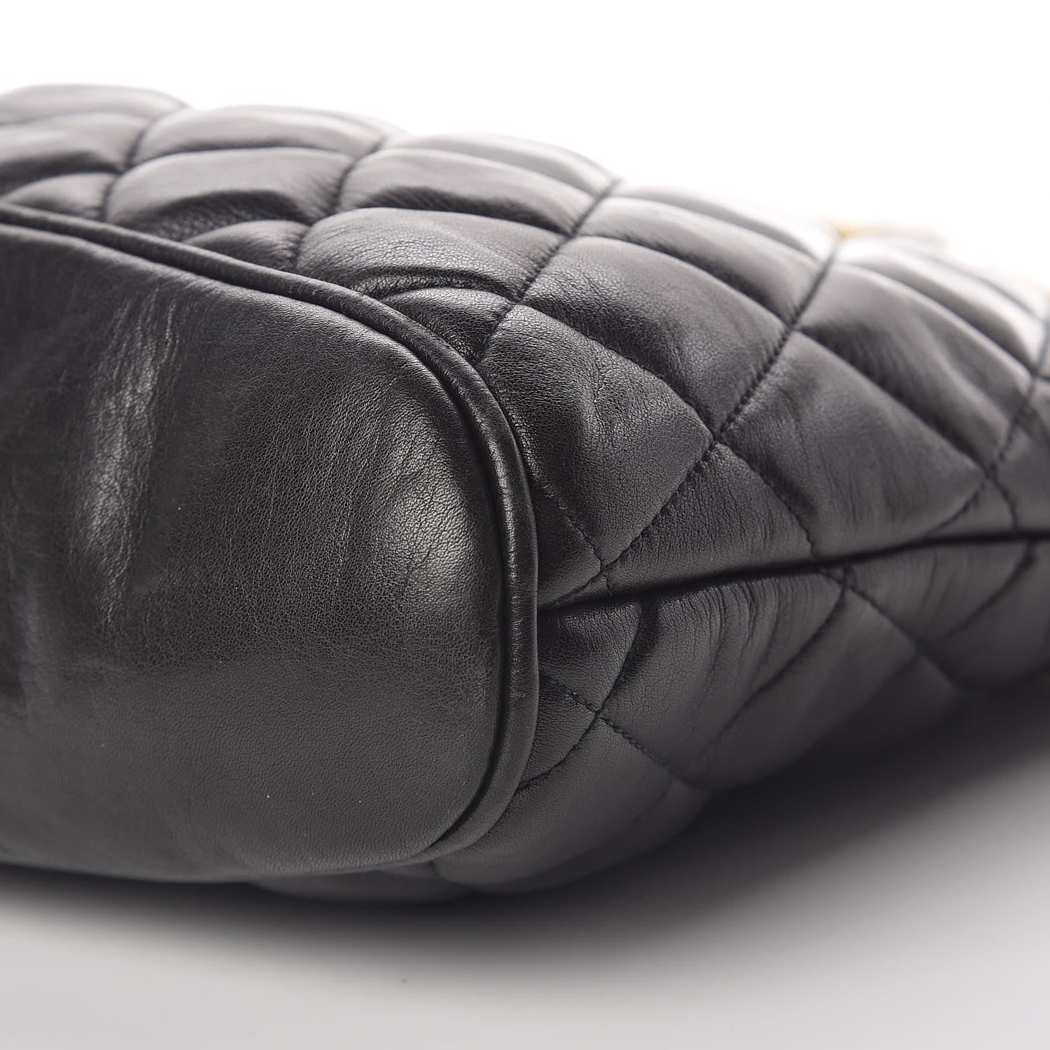 Chanel Lambskin Quilted Shopping Tote Black 10 of 11