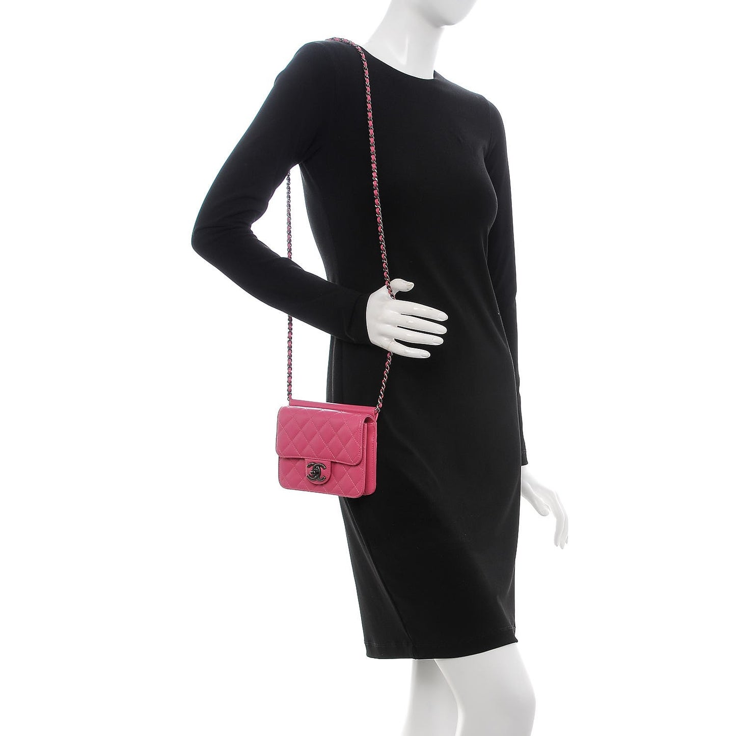 Lambskin Quilted Mini Crossing Times Flap Pink