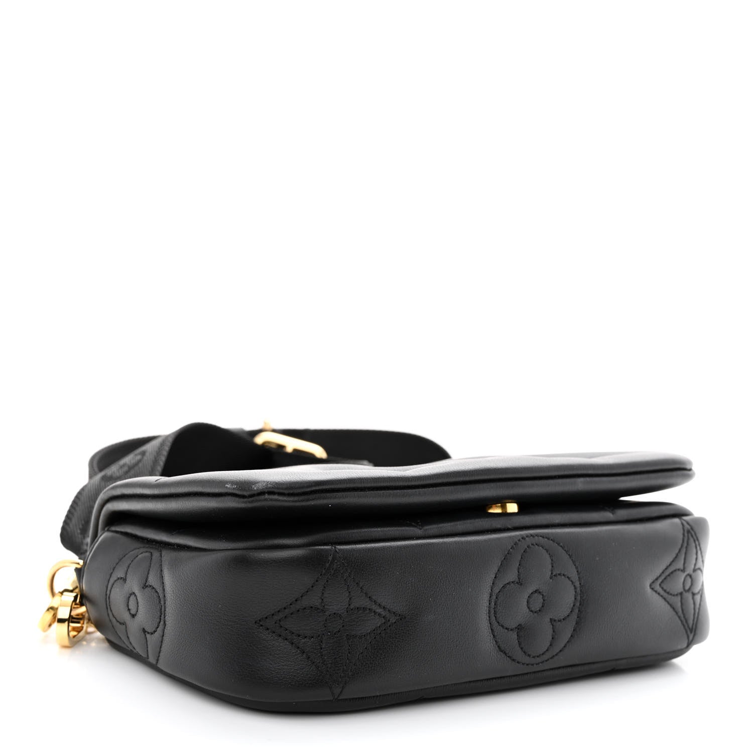 Louis Vuitton Calfskin Bubblegram Wallet On Strap Black 4 of 12
