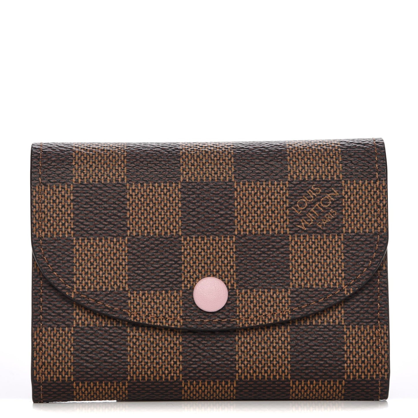 Damier Ebene Rosalie Coin Purse Rose Ballerine