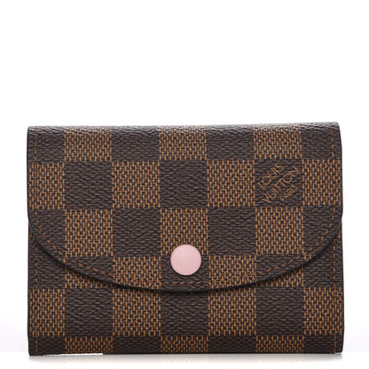 Louis Vuitton Damier Ebene Rosalie Coin Purse Rose Ballerine 1 of 7