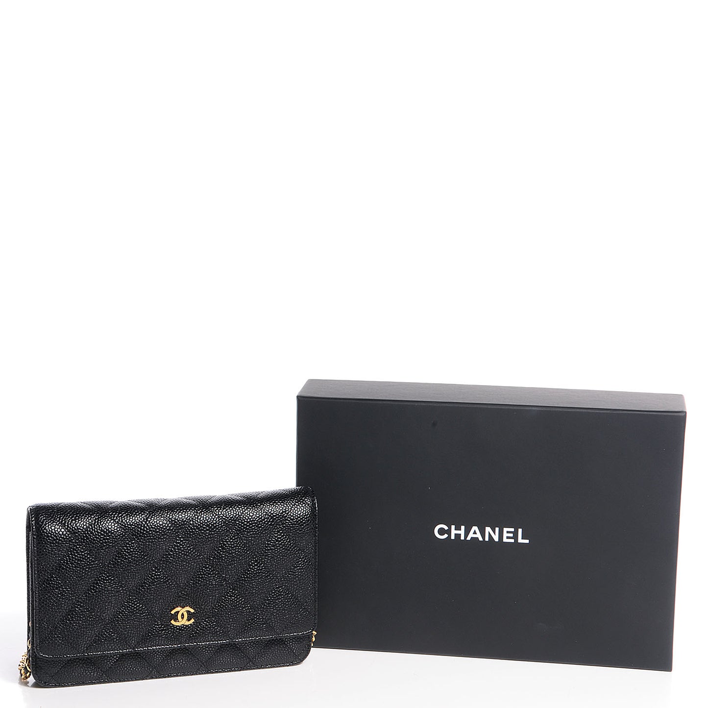Caviar Quilted Wallet On Chain WOC Black