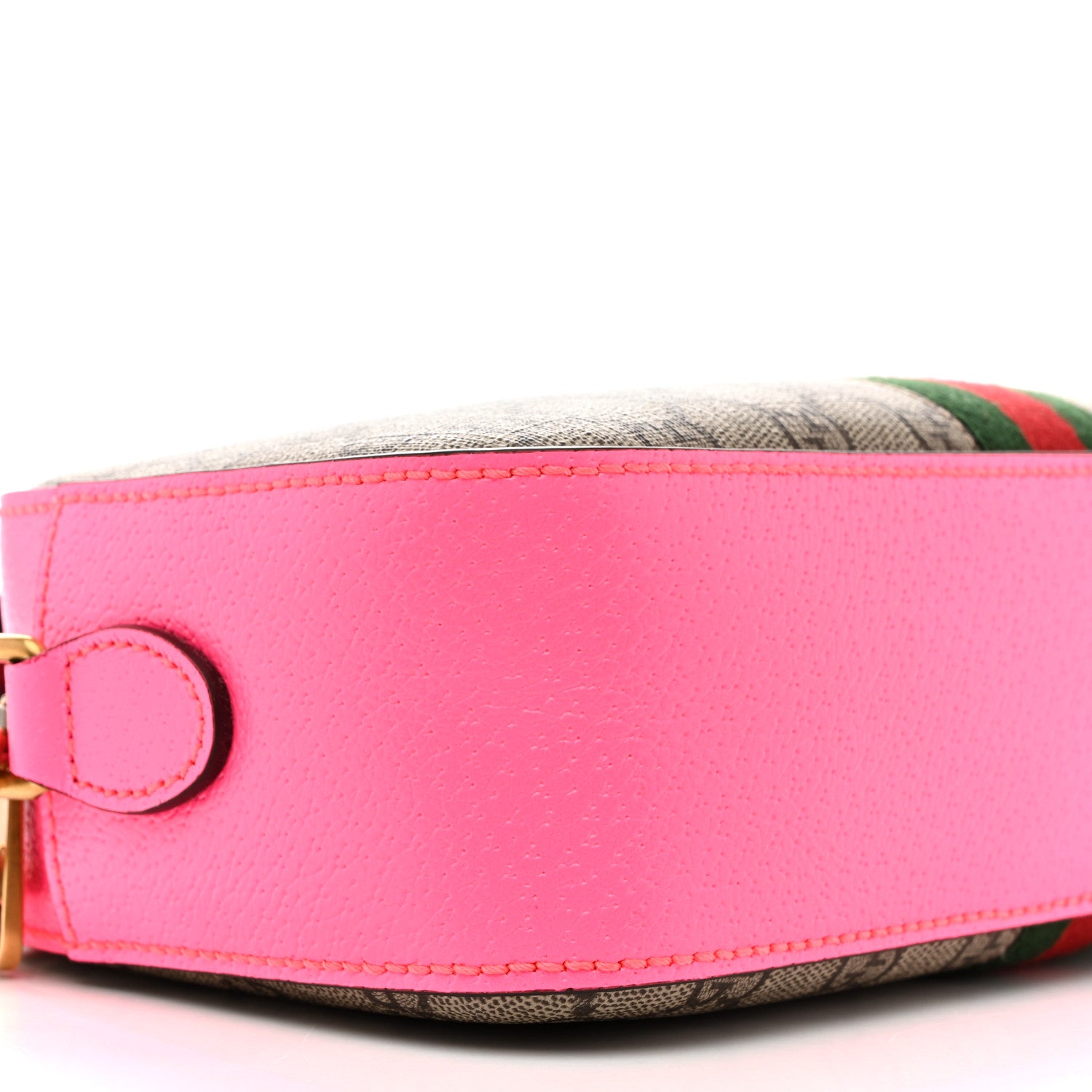 Gucci GG Supreme Monogram Textured Dollar Calfskin Web Ophidia Small Crossbody Bag Beige Ebony Fuchsia 9 of 11