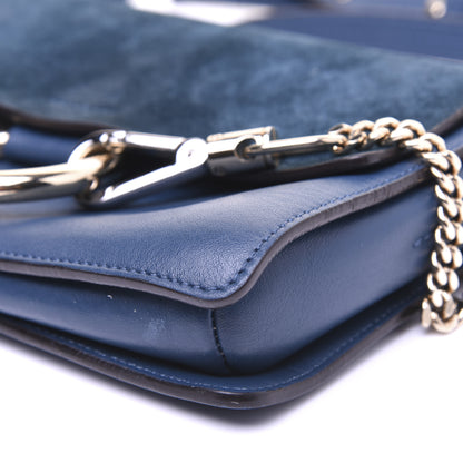 Chloe Suede Calfskin Small Faye Shoulder Bag Majolica Blue 7 of 17