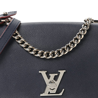 Louis Vuitton Calfskin Lockme II Chain Bag BB Marine Rouge 7 of 9