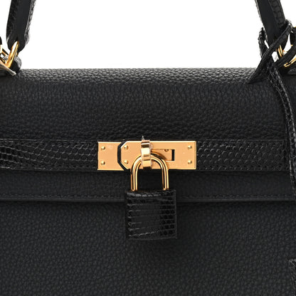 Hermes Togo Lizard Kelly Retourne Touch 25 Black 8 of 10