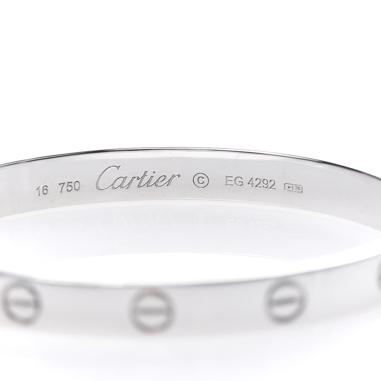 18K White Gold LOVE Bracelet 16