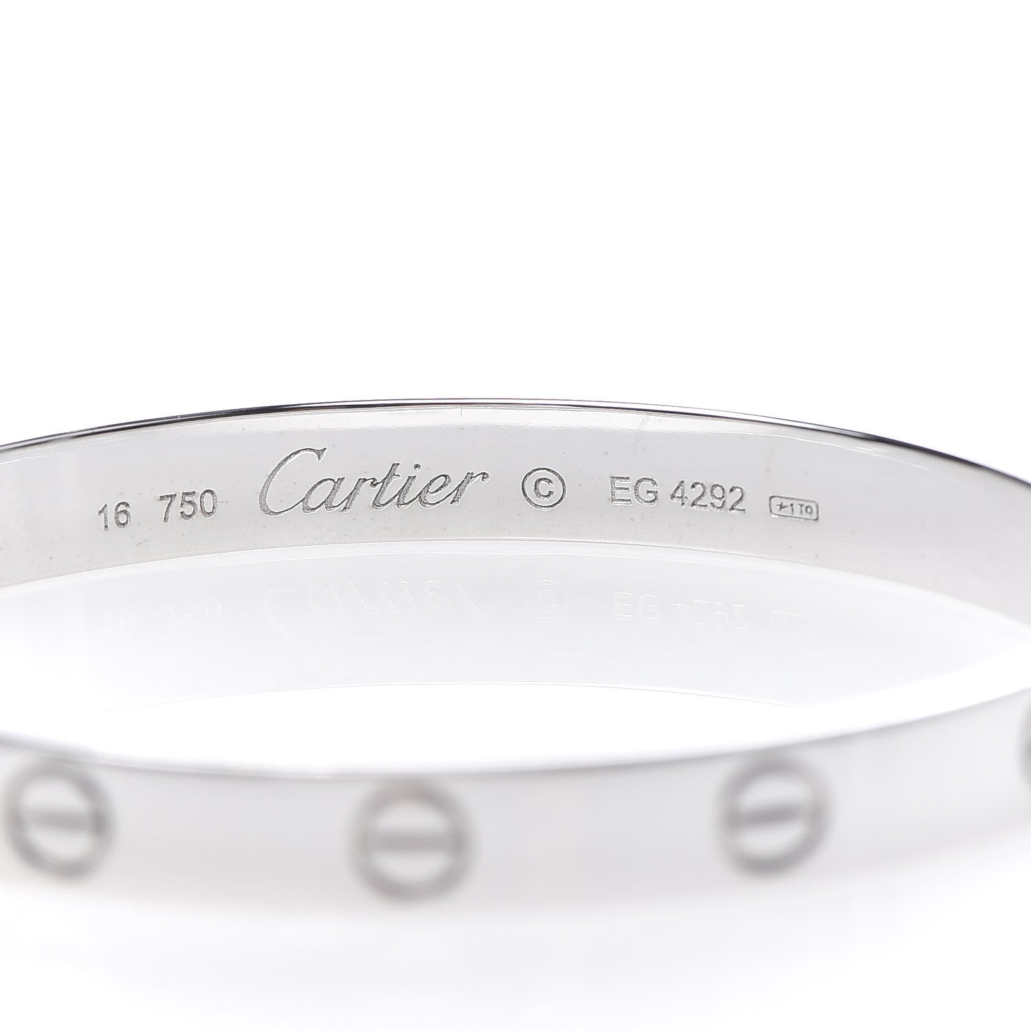 Cartier 18K White Gold LOVE Bracelet 16 6 of 8