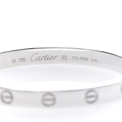 Cartier 18K White Gold LOVE Bracelet 16 6 of 8