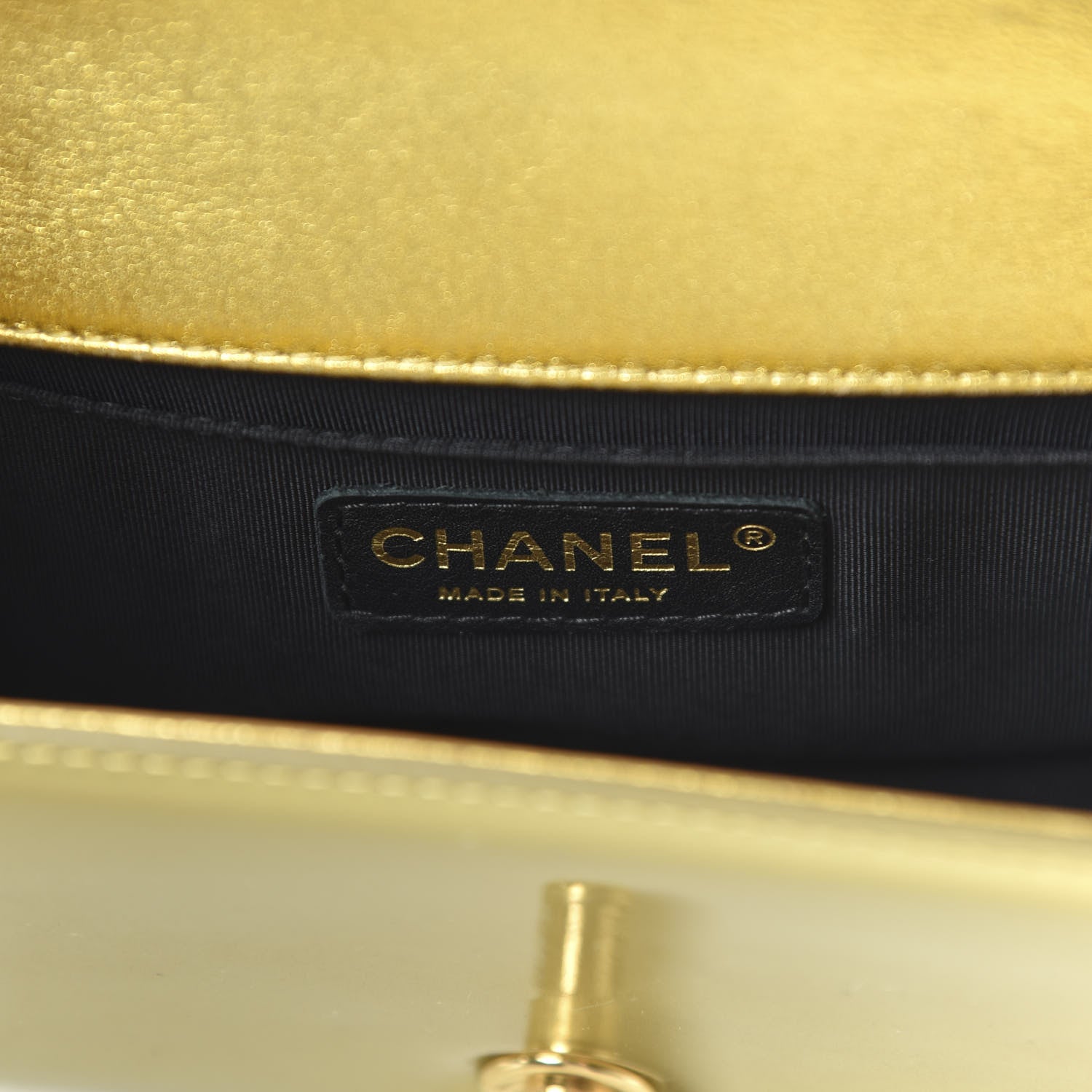 Chanel Metallic Patent Calfskin Quilted Small Boy Flap Gold 8 of 11