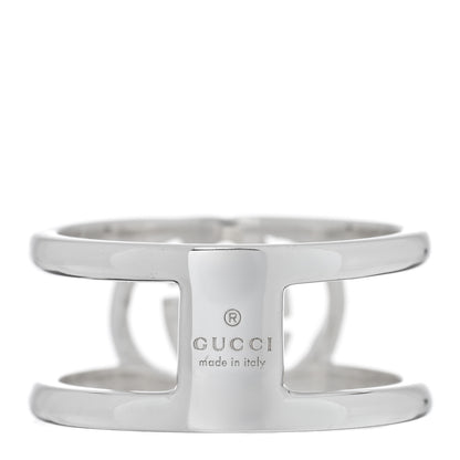 Gucci Sterling Silver 9mm Interlocking G Open Band Ring 53 6.5 3 of 4