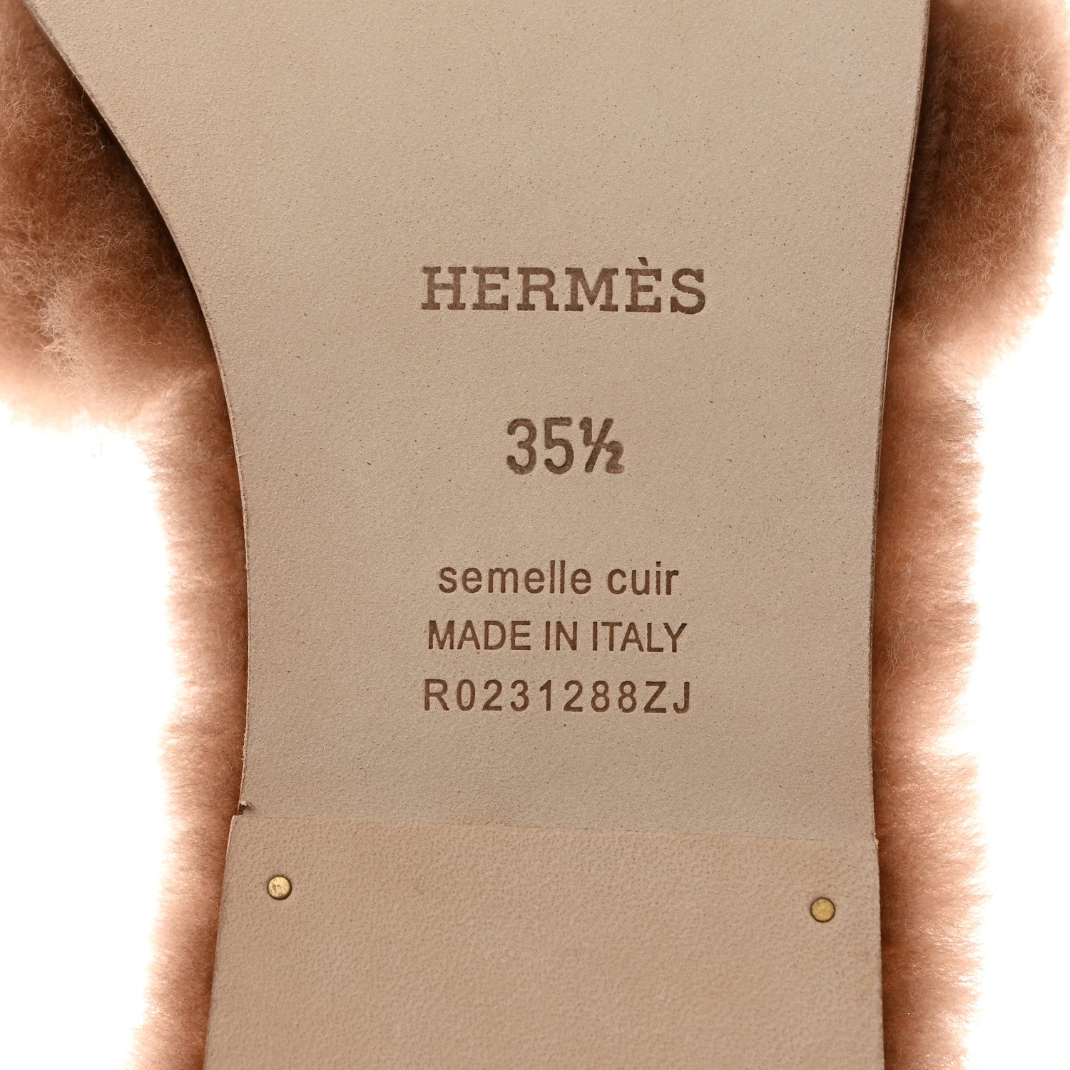 Hermes Woolskin Oran Sandals 35.5 Naturel 7 of 8