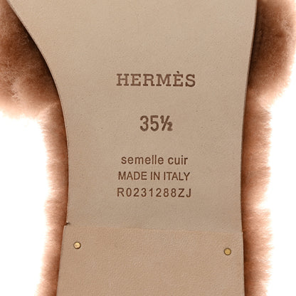 Hermes Woolskin Oran Sandals 35.5 Naturel 7 of 8