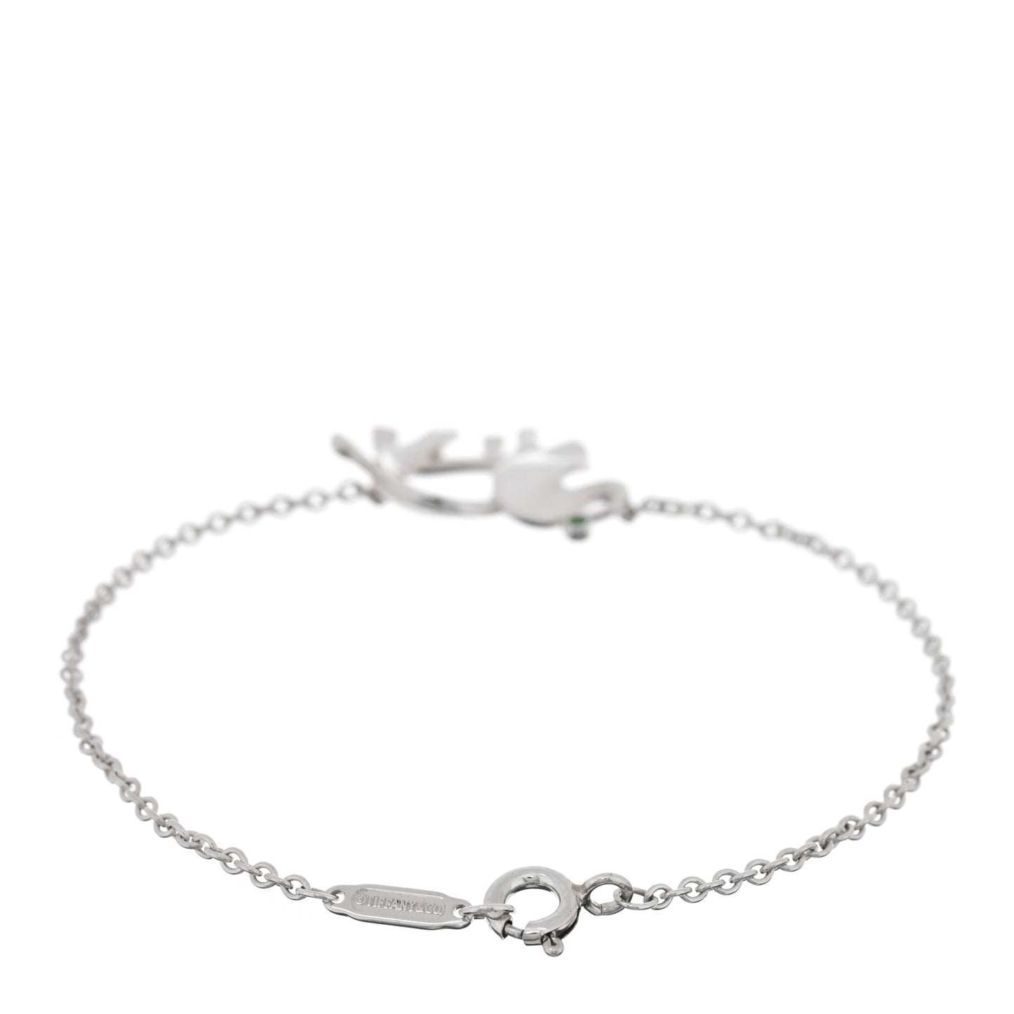 Sterling Silver Tsavorite Save the Wild Elephant Bracelet