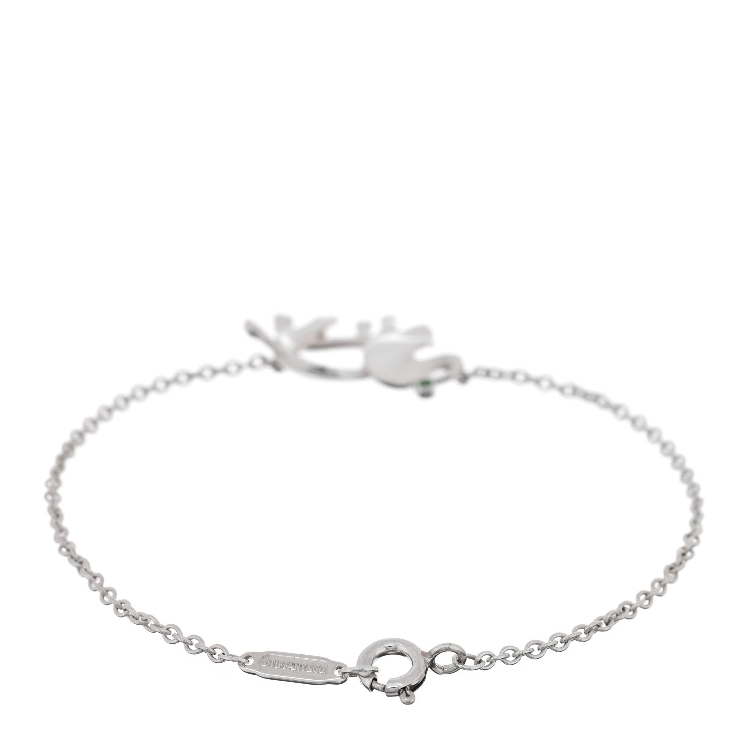 Tiffany Sterling Silver Tsavorite Save the Wild Elephant Bracelet 2 of 4