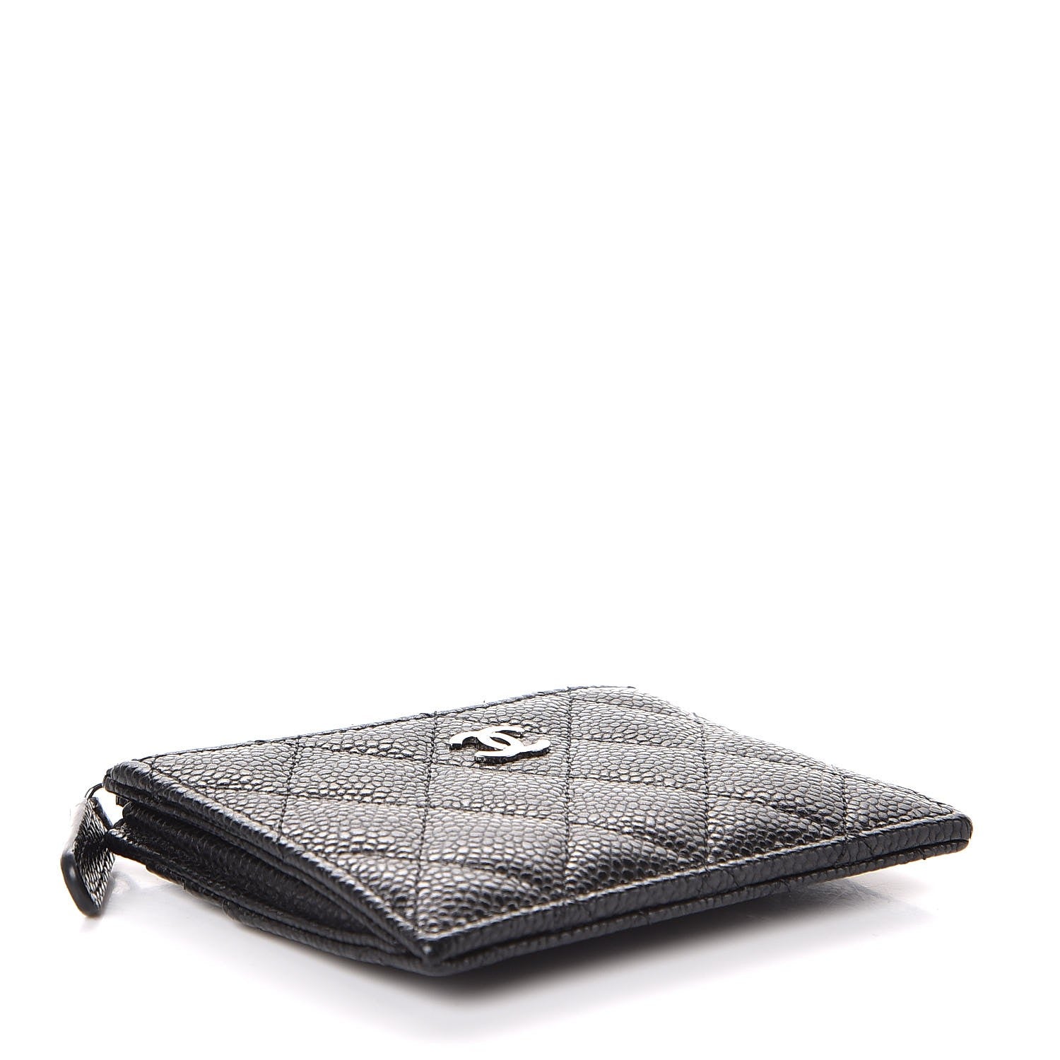 Chanel Caviar Quilted CC Zip Card Holder Black 4 of 8