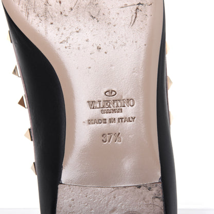 Valentino Garavani Calfskin Nappa Rockstud Ballerina Flats 37.5 Black Poudre 6 of 12