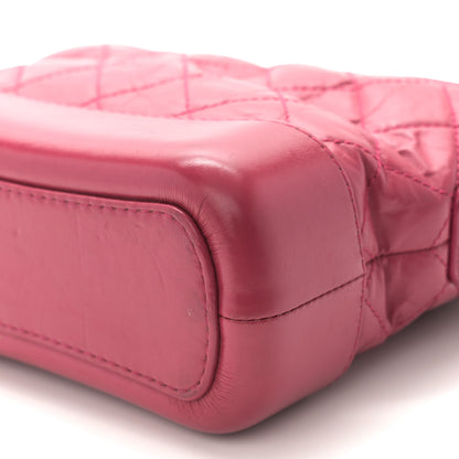 Chanel Aged Calfskin Quilted Small Gabrielle Hobo Dark Pink 10 of 11