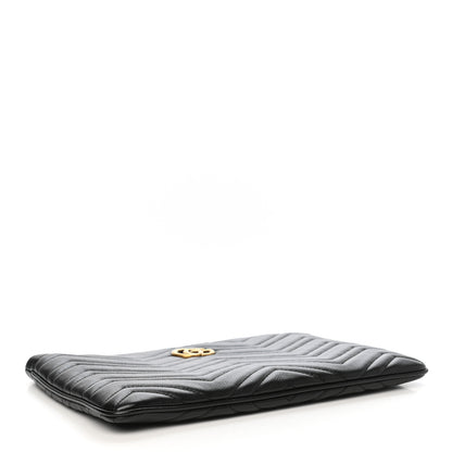 Gucci Azalea Calfskin Matelasse Heart GG Marmont Zip Pouch Black 4 of 8