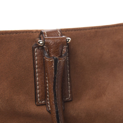 Gucci Suede Calfskin Medium Hasler Tote Brown 12 of 14