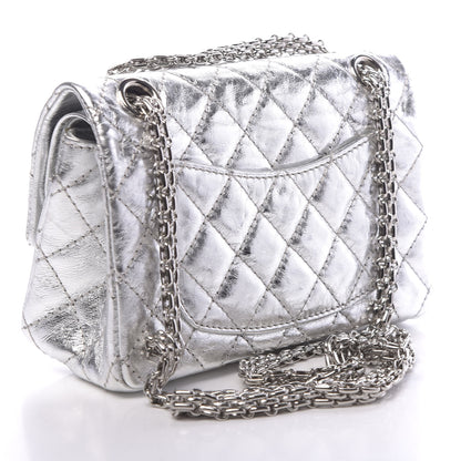 Chanel Metallic Aged Calfskin Quilted 2.55 Reissue 224 Flap Silver 3 of 11