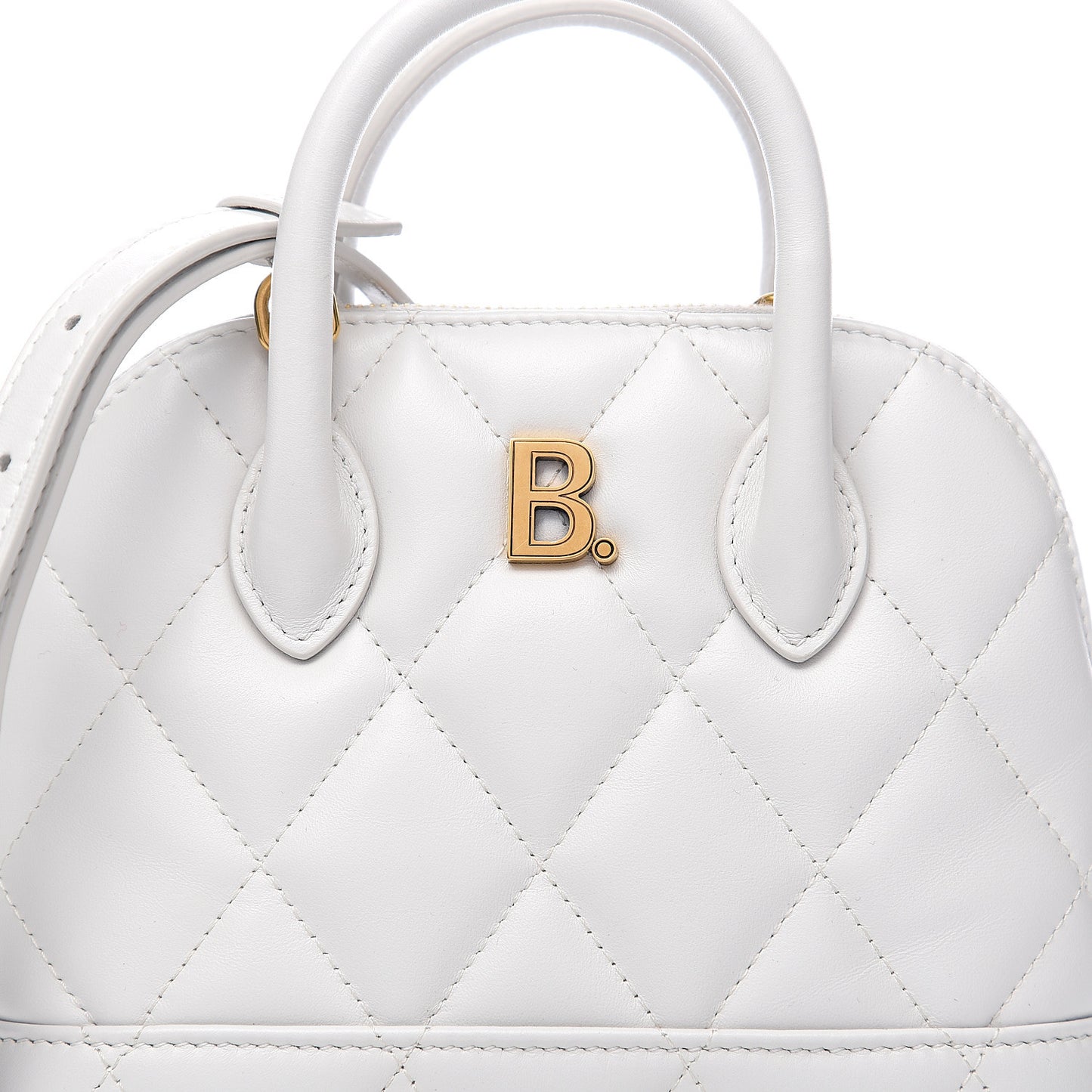 Nappa Calfskin Quilted XXS Ville Top Handle Bag White