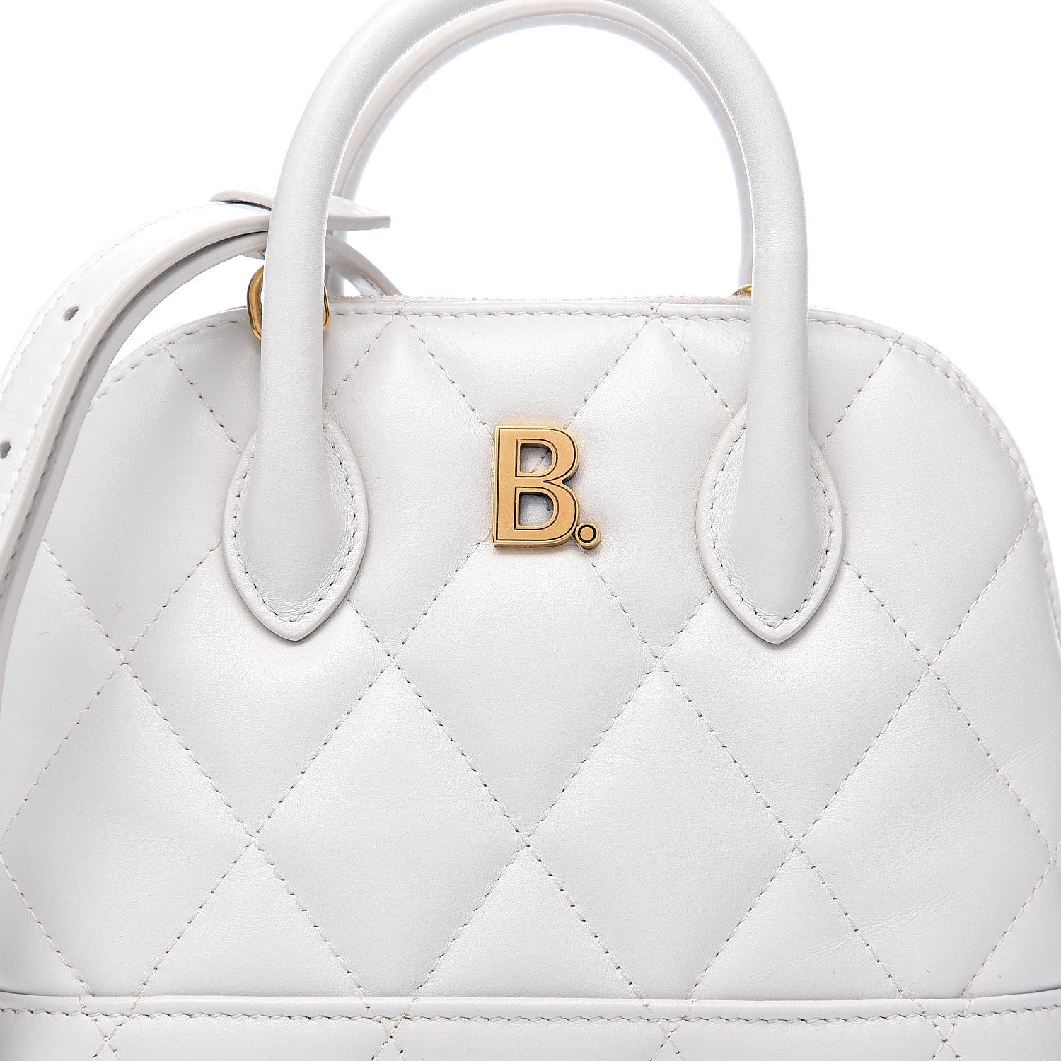 Balenciaga Nappa Calfskin Quilted XXS Ville Top Handle Bag White 6 of 8