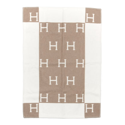 Hermes Wool Cashmere Avalon Baby Blanket Noisette Moyen White 2 of 5