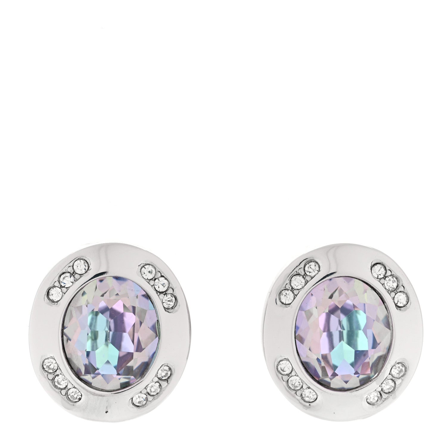 Christian Dior Crystal Earrings Silver 1 of 3