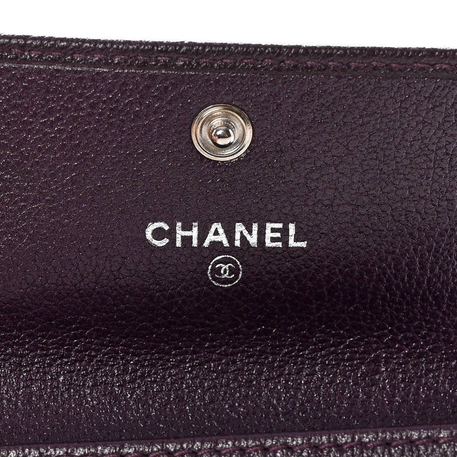 Chanel Goatskin Embossed Camellia Flap Card Holder Purple 6 of 13