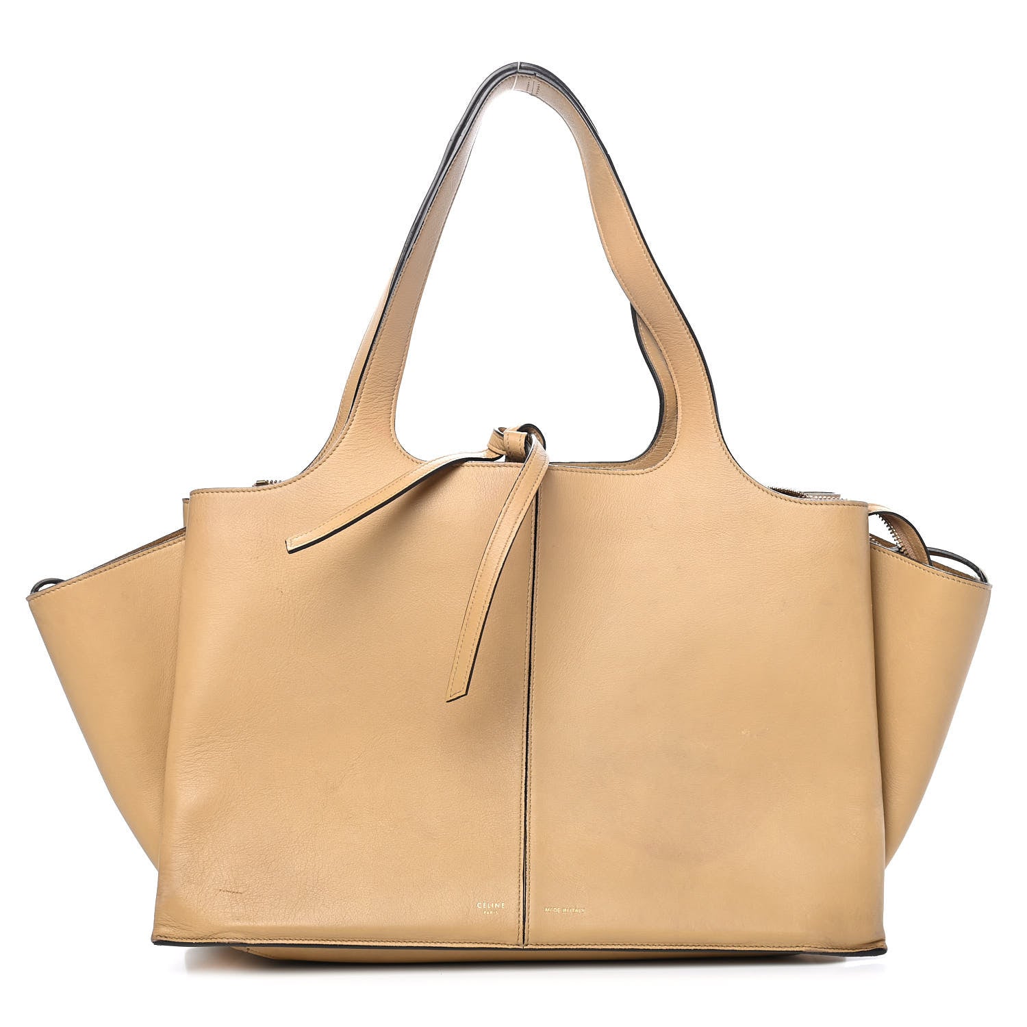 Celine Supple Natural Calfskin Medium Tri-Fold Bag Sand 1 of 19